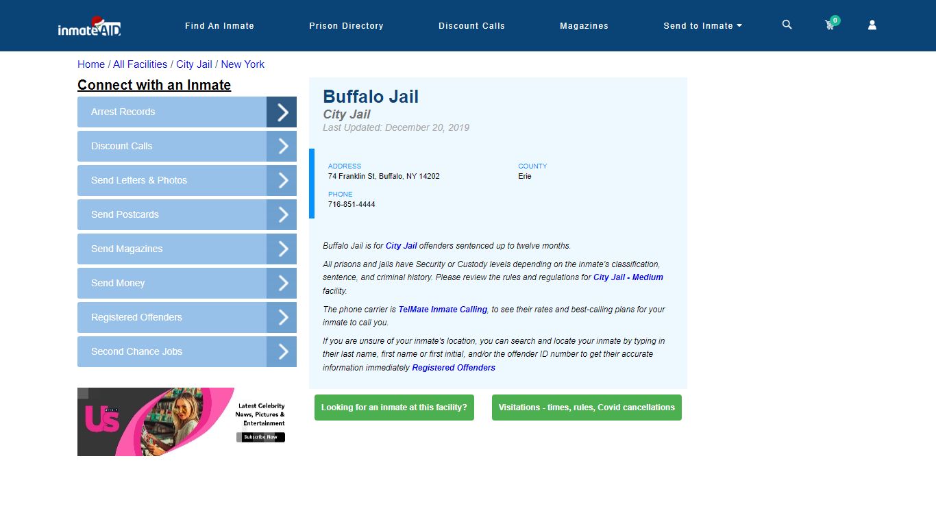 Buffalo Jail | Inmate Locator
